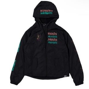 Destructive nature broken promises windbreaker jacket
